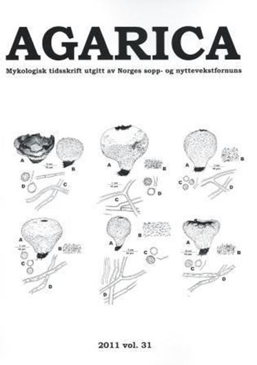  Mykologisk Tidsskrift/ A Mycological journal. Vol. 31. 2011. illus. 130 p. gr8vo. Paper bd. - Bilingual (Norwegian / English). 