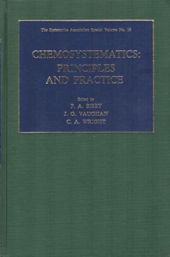 Chemosystematics. Prin- ciples and practice. 1980. (Systematics Assoc.Spec. Volume 16). 33 tabs. 108 figs. XII,449 p. gr8vo. Bound.