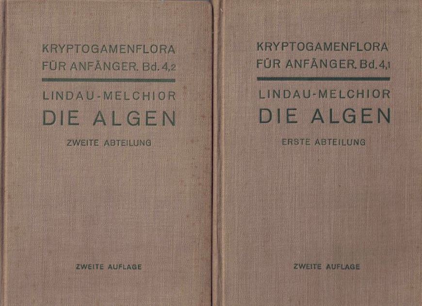Kryptogamenflora für Anfänger.Band 4:1-2:Lindau,G. und H.Melchior:Die Algen.2te rev.Aufl.Berlin 1926-1930.927 figuren.615 Seiten.gr8vo.Leinen.