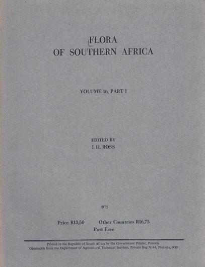which deals with the territories of the Republic of South Africa, Lesotho, Swaziland and South West Africa. Volume 016: 1-2: Fabaceae (Leguminosae): Mimosoideae & Caesalpinioideae. 1975. illus. VII, 301 p. gr8vo. Paper bd.