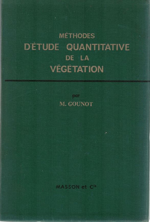 Méthode d'étude quantitative de la végétation. 1969. 301 p. Hardcover.- In French.