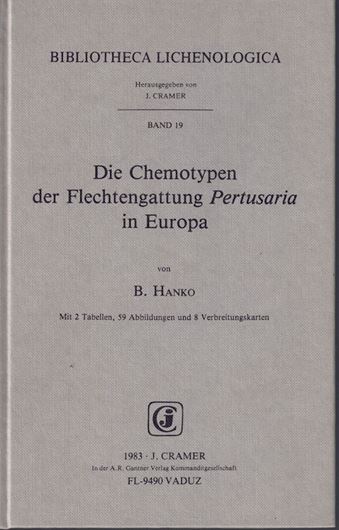 Die Chemotypen der Flechtengattung Pertusaria in Europa. 1983. (Bibl.Lichenolog.,19). 2 Tab. 59 Fig. 8 Verbreitungskarten. IV,344 S. Gebunden. (ISBN 3-7682-1369-2)