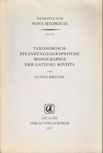 Taxonomisch-pflanzengeographische Monographie der Gattung Bovista. 1967. (Nova Hedwigia, Beih. XXV). 70 Fig. VII, 244 S.