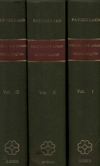 Collected Mycological Papers. Collected and edited by L.Vogelenzang. 3 vols. 1978. 110 pls. 2400 p. 4to. Cloth.