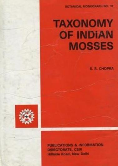 Taxonomy of Indian Mosses.(An Introduction).1975.(Botanical Monogr.,10).122 figs.1 map printed on the front paper.XL,631 p.gr8vo. Reprint 1990.