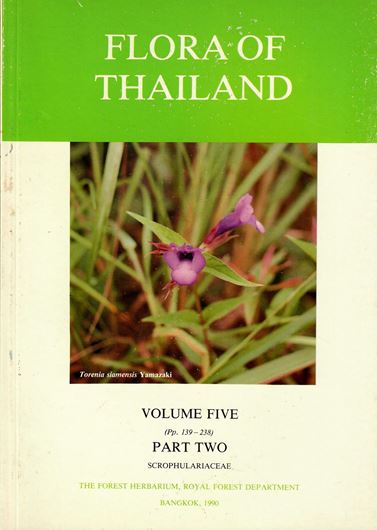 Volume 05, part 02: Scrophulariaceae, by Takasi Yamazaki. 1990. 8 col.plates. 10 figs. (line drawings). 108 p. gr8vo. Paper bd.