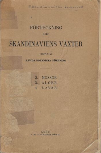 Pts.2-4. 1941. (Lunds Botaniska Förening). XVI, 214 p. gr8vo. Paper bd.