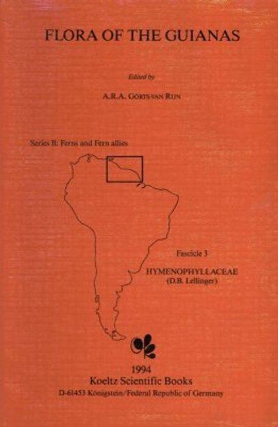 Series B: Ferns and Fern Allies. Fascicle 003: Lellinger, D.B.: Hymenophyllaceae. 1994. 3 pls. (line-drawings). 1 map. 66 p. gr8vo. Paper bd.  (ISBN 978-3-87429-366-2)