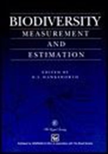  Biodiversity. Measurement and estimation.1995. figs.tabs.maps.140 p.4to.Paper bd.