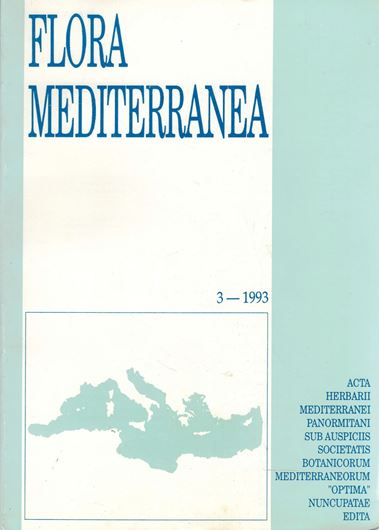 Acta Herbarii Mediterranei Panormitani Sub Auspiciis Societatis Botanicorum Mediterraneorum "OPTIMA" Nuncupatae Edita. Volume 03. 1993. illustr. 373 p. gr8vo. Paper bd.