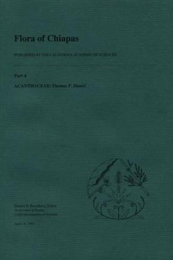  Ed. Dennis E. Breedlove. Part 04: Daniel, Thomas F.: Acanthaceae. 1995. 1 col.frontispiece. 39 figs. 158 p. gr8vo. Paper bd. 
