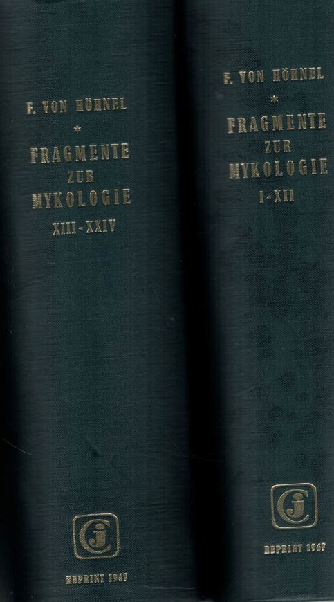 Fragmente zur Mykologie. Teile 1 - 24, in 2 Bänden. Wien 1902 - 1920.( Reprint 1967). 10 Taf. 11 Fig. IV, 2032 S. gr8vo. Leinen.- Antiquarisch.