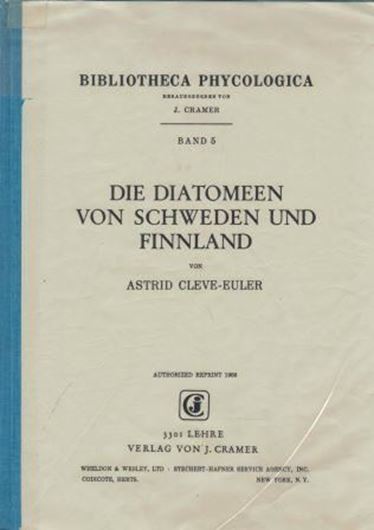 Die Diatomeen von Schweden und Finnland.1951-1955. (Kungl.Svenska Vetensk.Ak.Handlgr.IV,2-5). 8 Fig. 228 Tafeln. 1196 S. 4to. Paper bd.