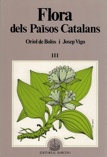 Flora dels Paisos Catalans. Vols. 1-3. 1984 - 1995. illus. (line drawings. & distrib. maps. gr8vo. Hardcover. - In Catalan, with Latin nomenclature.