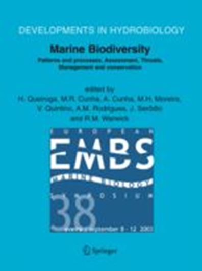  Marine Biodiversity. Patterns and processes, Assessment, Threats, Management and Conservation. 2006. (Developm.in Hydrobiology, 183/ Hydrobiologia 555). illus. XV, 353 p. 4to. Hardcover. 