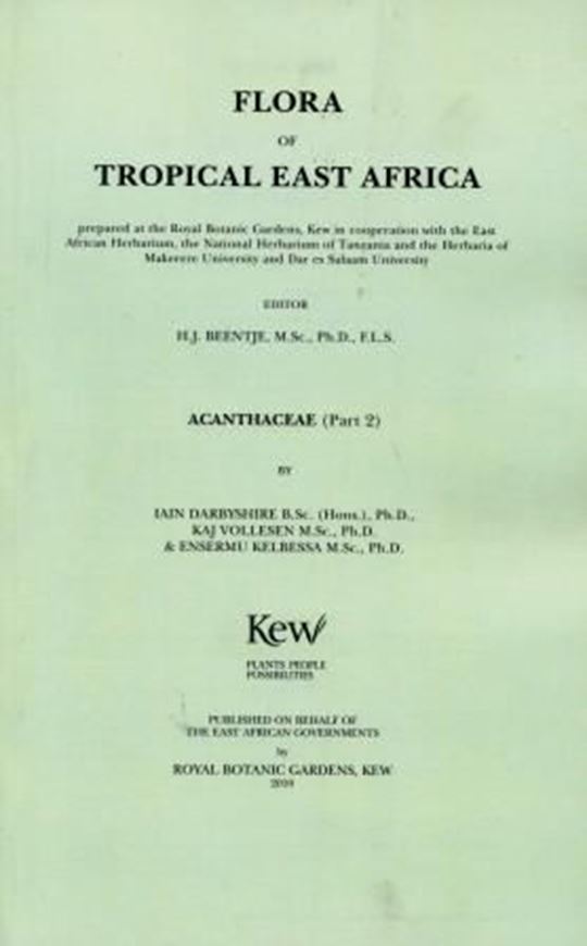  Acanthaceae, Pt. 2. 2010. 50 line - figs. 471 p. gr8vo. Paper bd.