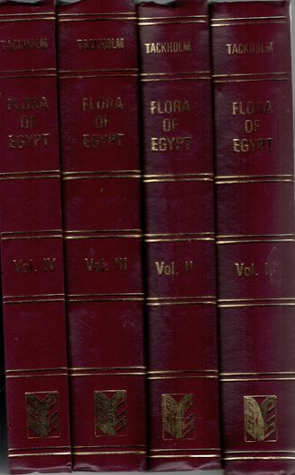 Flora of Egypt. Volumes 1 - 4. (=all published). 1941- 1969. (Reprint 2012). gr8vo. Hardcover.