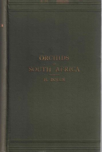 Icones Orchidearum Austro - Africanarum Extra - Tropicarum, or Figures with Descriptions of Extra- Tropical South African Orchids. Volume 3. 1913. 100 partly col. plates, plus approx. 200 p.of text. gr8vo. Hardcover.