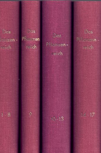Begründet von A. Engler.Herausgegeben von A. Engler und L. Diels, fortgesetzt von H. Stubbe und K. Noack. Volumes 1 - 108. . 1900 - 1968. (Reprint 1991). gr8vo. Cloth