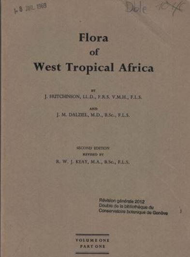 Flora of West Tropical Africa. 2nd rev. ed. 3 Vols. 1954 - 1972. illus. gr8vo. Paper bd.