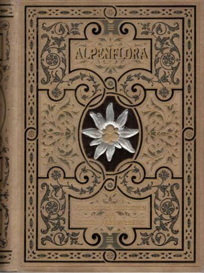 Atlas der Alpenflora. 4 Bände. 1884. 500 Farbtafeln. Hardcover.