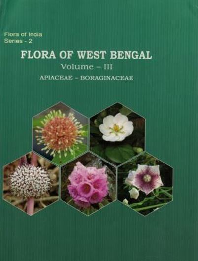 Volume 3: Ed. by T. K. Paul, P. Lakshminarasimhan, S. S. Dash and H. J. Chowdhery: Apiaceae to Boraginaceae. 2016. (Flora of India. Series 2: State Flora). 58 col. pls. 493 p. gr8vo. Hardcover.