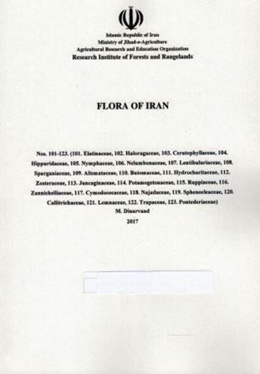 Fasc. 101 - 123. 2017. illus. 130 p. gr8vo. Paper bd. In Farsin, with Latin nomenclature.