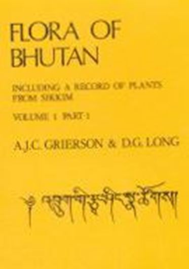 Flora of Bhutan. 9 volumes. gr8vo. Paper bd.