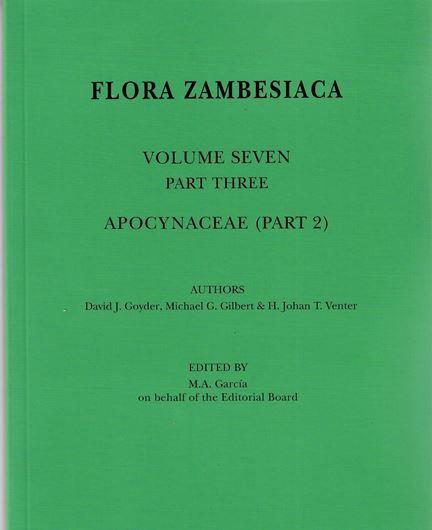 Vol. 007:3: Apocynaceae, part 2. 2020. 80 ( 14 col.) photogr. 378 p. gr8vo. Paper bd.