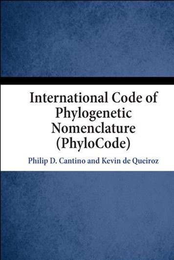 International Code of Phylogenetic Nomenclature (Phylocode). 2020. 149 p. Paper bd.