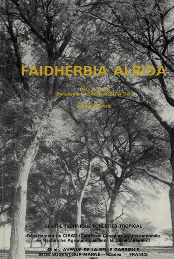 Synonyme: Acacia Albida Del.Monographie. 1988.  illus. (b/w & col.). 71 p. 4to. Hardcover.