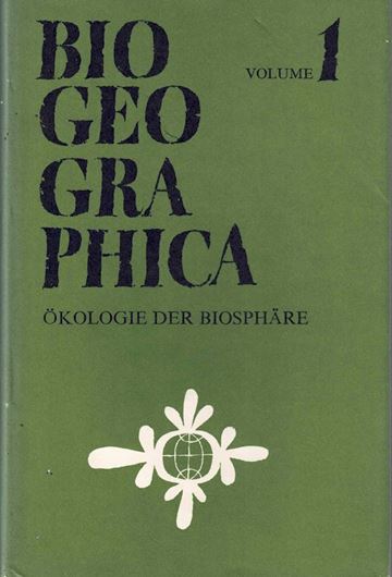 Vorträge einer Arbeitssitzung des 38. Deutschen Geographentages Erlangen - Nürnberg 1971. Publ. 1972. (Biogeographica, Vol. 1). illus. 200 p. gr8vo. Hardcover.