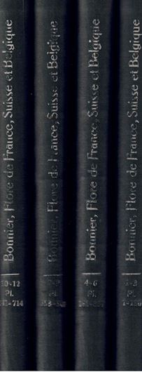 Flore Complète Illustrée en Couleurs de France, Suisse et Belgique. 1911- 1935. 714 planches en couleurs reliées en 4 volumes. 4to. Demi-toile.