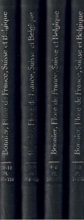 Flore Complète Illustrée en Couleurs de France, Suisse et Belgique. 1911- 1935. 714 planches en couleurs reliées en 4 volumes. 4to. Demi-toile.