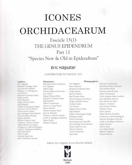 Icones Orchidacearum. Fascicle 15:1-2: The Genus Epidendrum. Part 11: Species New and Old in Epidendrum. 2015. 100 pls.. 147 p. 4to.