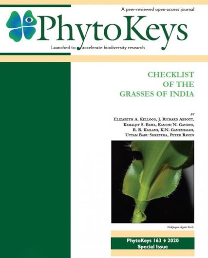 Checklist  of the grasses of India. 2020. (PhytoKeys). 560 p. Paper bd.