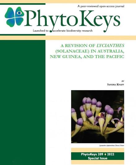The genus Lycianthes (Solanaceae, Capsiceae) in Mexico and Guatemala. 2020. (PhytoKeys). illus. 333 p. Paper Bd.