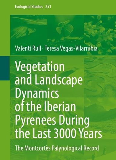 Vegetation and Landscape Dynamics of the Iberian Pyrenees During the Last 3000 Years. 2024. (Ecological Studies 251), 160 (150 col.) figs. 10 b/w figs. 150 col. tabs. XIX, 207. gr8vo. Hardcover.