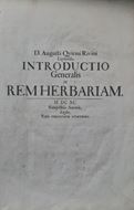 Introductio Generalis in Rem Herbariam. 1690. VIII, 39 p. -(Bound with:) Ordo Plantarum quae sunt Flore Irregulari Monopetalo. 1690. 1 -22, 23-26 index) p. 125 engraved plates, coulored by hand. Folio.