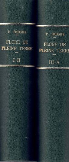 Flore Illustree des Jardins et des Parcs. Arbres, Arbustes et Fleurs de Pleine Terre. 4 vols. (3 vols. texte & 1 vol. planches). Paris 1951-1952. (Encyclop.Biolog. 38-40,45). 181 pls. 1421 p. gr8vo. Hardcover.