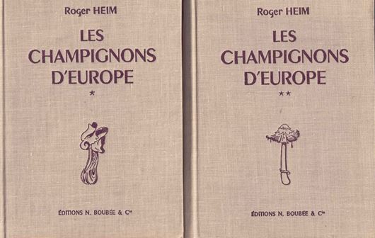 Les Champignos d'Europe. 2 volumes. 1957.76 (56 col.) pls. 898 p. 8vo. Cloth.