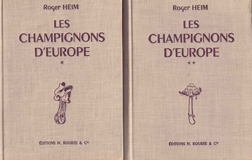 Les Champignos d'Europe. 2 volumes. 1957.76 (56 col.) pls. 898 p. 8vo. Cloth.