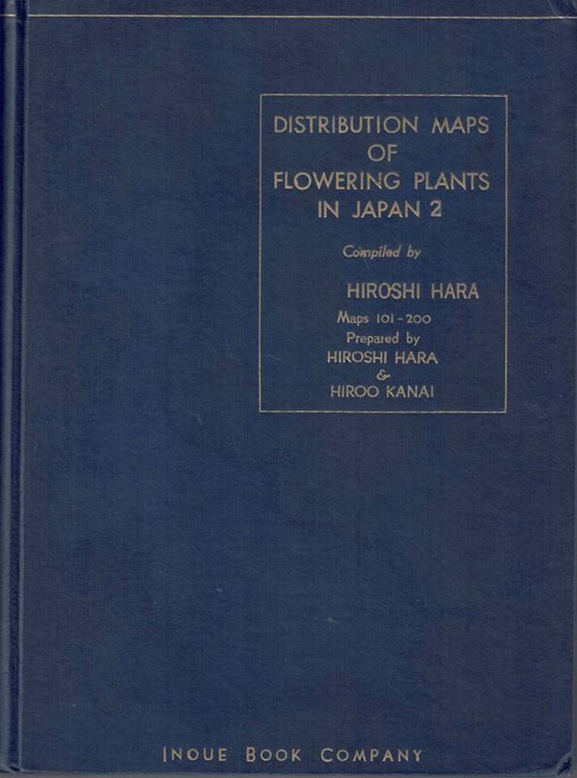 Distribution Maps of Flowering Plants in Japan. Volume 2: Maps 101-200. 1959. 100 col. dot maps. 1 map of additions and corrections. 1 map of floral regions of Japan. - Bound with: Hara, Hiroshi: An outline of the phytogeography of Japan. 1959. 61 figs. 1 map. 96 p. gr8vo. Hardcover.