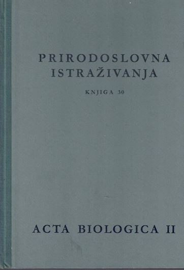 Vegetacija Planina Zapadne Hrvatske (La vegetation de montagnes de la Croatie d'Ouest). 1962. 18 b/w photographs. Many line - drawings. 179 p. 4to. Hardcover. - Bilingual (Croatian / French).