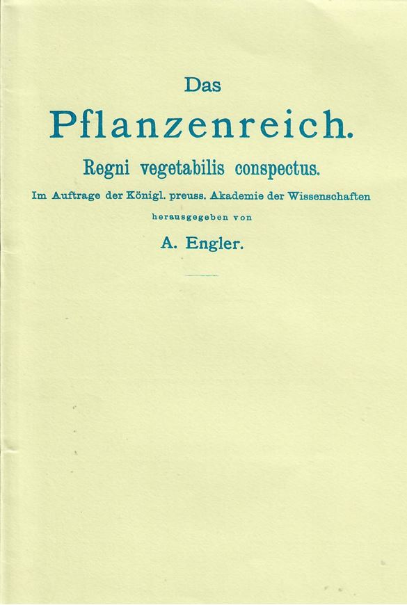 Begr. von A. Engler, fortgefuehrt von L.Diels. Heft 034: Macfarlane, J.M.: Sarraceniaceae. 1908. (Reprint 1991). 39 p. 1 plate. 43 figs. Paper bd.  (ISBN 978-3-7682-2034-7)