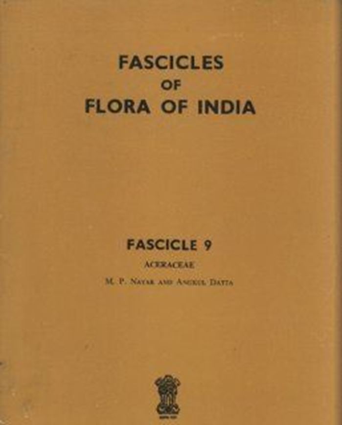  Fascicles. Fasc.009: Aceraceae: Genus Acer. 1982. gr8vo. Paper bd.