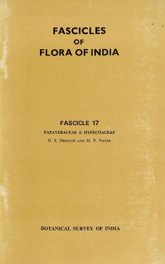 Fascicle 17: Papaveraceae & Hypecoaceae. 1984. 18 b/w line drawings. 48 p. gr8vo. Paper bd.