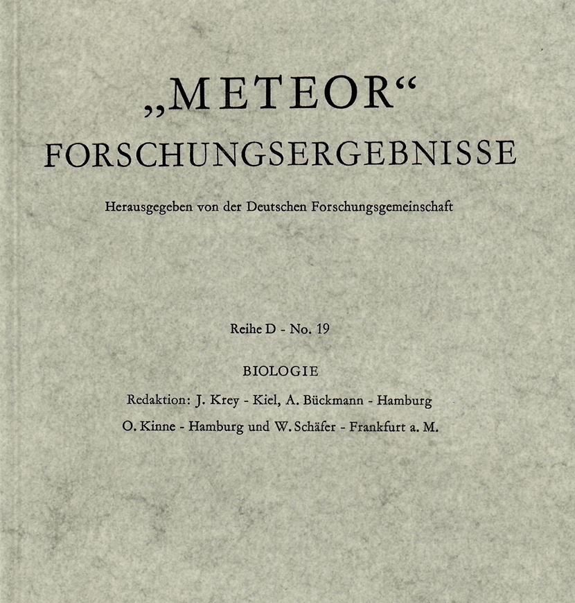 The Diatom Plankton of the Indian Ocean Expedition of RV 'Meteor' 1964-1965. (Meteor-Forschungserg., D 19). 41 plates. 3 maps. 66 p. 4to. Paper bd.