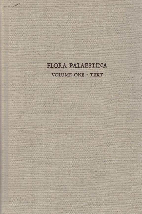 Parts 1-4 (in 8 volumes). Ed. by M.Zohary and N. Feinbrun-Dothan. 1966-1986. 2434 plates (line-drawings). several maps in the text. CXXXVII, 2269 p. gr8vo. Cloth.