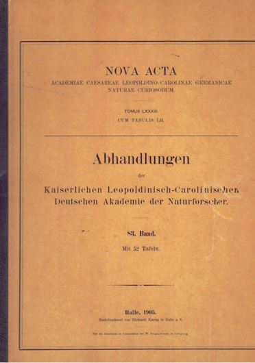 Monographie der Lebermoosgattung Scapania Dum. 1905. (Nova Acta Leopoldina,Verhandlgn.).52 Tafeln. 312 S. Halbleder.